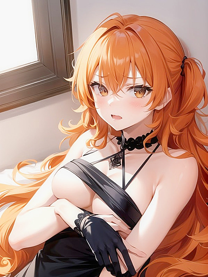 Shocked 18-Year-Old Shows Off Her Decollete in naughty Hentai AI Image