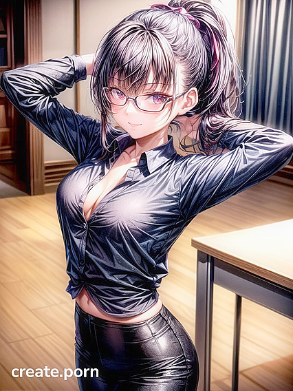 Small Breasts and Decollete Temptation in Seductive Hentai AI Image