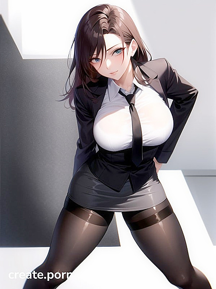Fit Teacher in Nylon Stockings Tempts You in Seductive Hentai AI Image