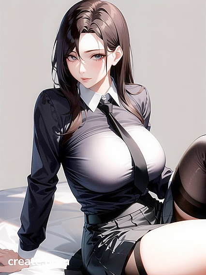 Fit Woman Over 20 in Nylon Stockings for Steamy Hentai AI Image