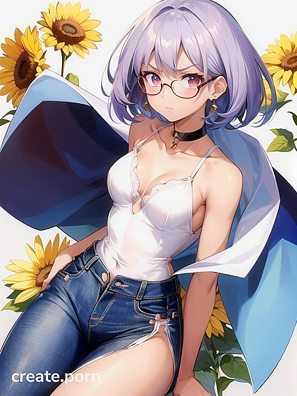 Top-Down Busty View in Seductive Standing Hentai AI Image