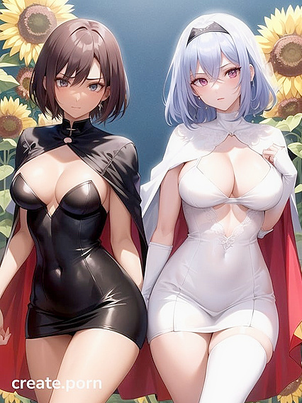 Hand-Drawn Bobcut Bride in Wedding Dress for Steamy Hentai Pleasure