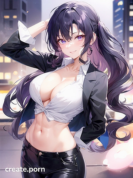 Fit Curvy Goddess in Blouse Explodes in Ecstatic Hentai Pleasure