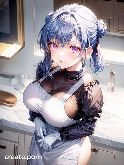 Top Down Loungewear Fun with a Sexy Hair Bun in Steamy Hentai AI Image