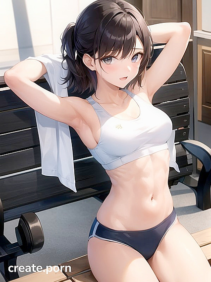 Cute and Fit Girl 18+ Shows Off Her Tan Lines in Seductive Hentai AI Image