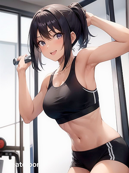 Teen 18+ with Small Breasts Enjoying Sexy Shorts in Seductive Hentai AI Image