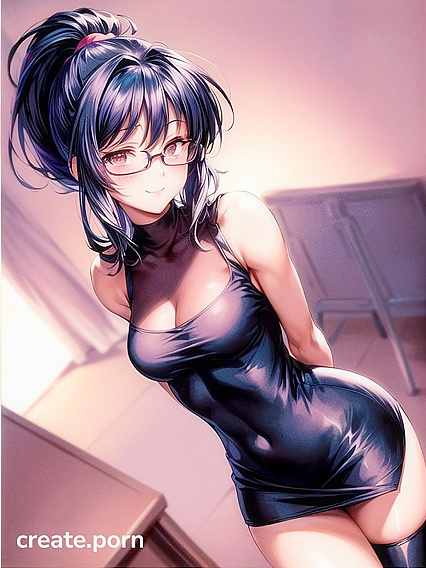 Dark-Skinned Beauty Takes Control in Seductive Office Hentai AI Image