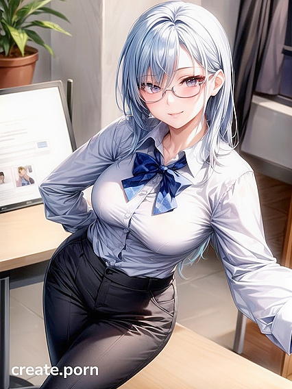 Big-Ass Beauty Shows Off Her Curves inStanding Bra Hentai AI Image