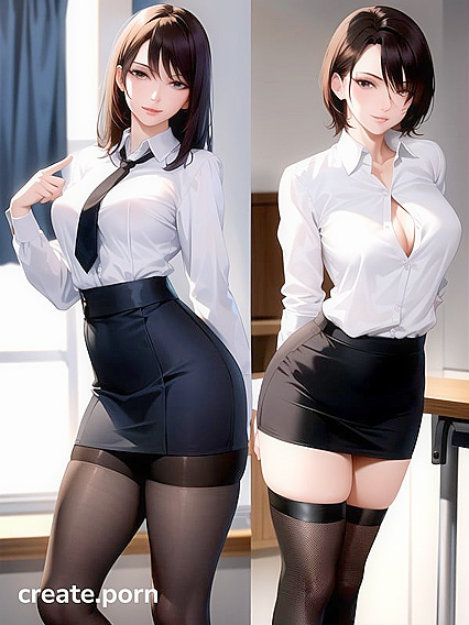 Sexy Young Teacher with Small Breasts Takes On Her Students in Steamy Hentai AI Image