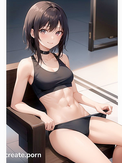 Happy Hentai AI Image - Sporty Babe in Tight Bra Gets naughty While Sitting Down