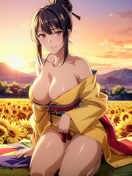 Black-Haired Beauty Shows Off Her Rounded Ass in Seductive Hentai AI Image