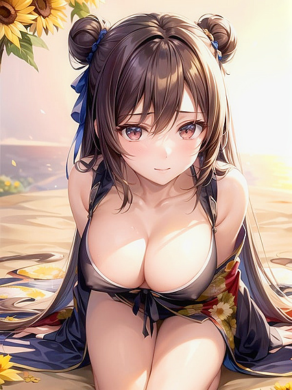 Rounded Ass Submissive Gets Pleasured in Vibrant Sunflower Field Hentai