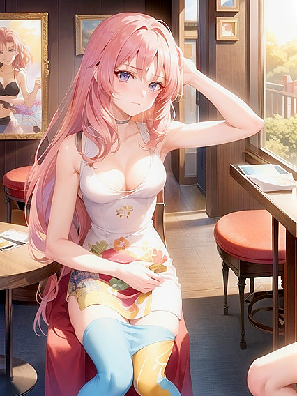 18-Year-Old Pink-Haired Fitness Goddess in Seductive Hentai AI Image