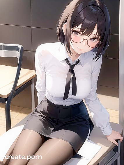 Medium-Busted Beauty in Stockings Stands for Intense Hentai Pleasure