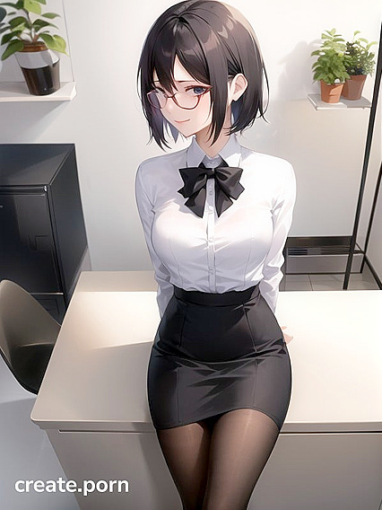 Pale-Skinned Beauty in Stockings Shows Off Her Medium-Ass in Steaming Hentai AI Image