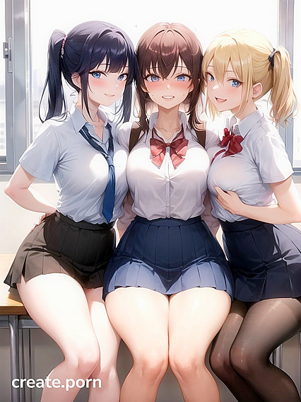 Pigtails and Thick Thighs in a Sexy School Uniform Hentai Fantasy