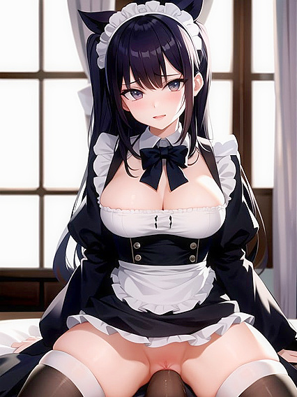 French Maid in a Sultry Full Nelson Grip for Steamy Hentai Pleasure