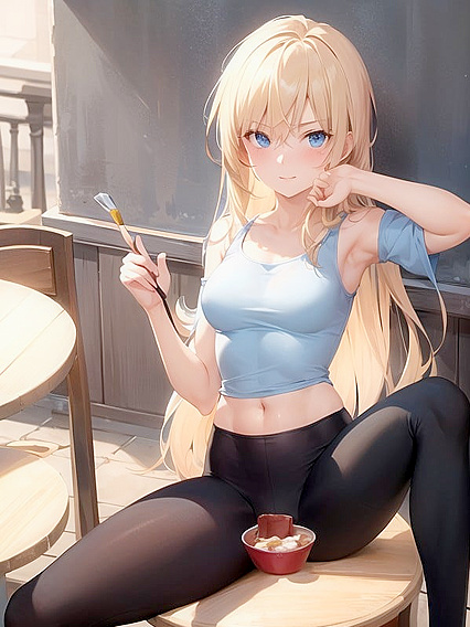 Noon Front View - Legs Spread Seduction in Hentai Hentai AI Image