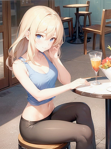 Noon Time Temptation - Sleeveless T-Shirt Fetish in Front View Hentai