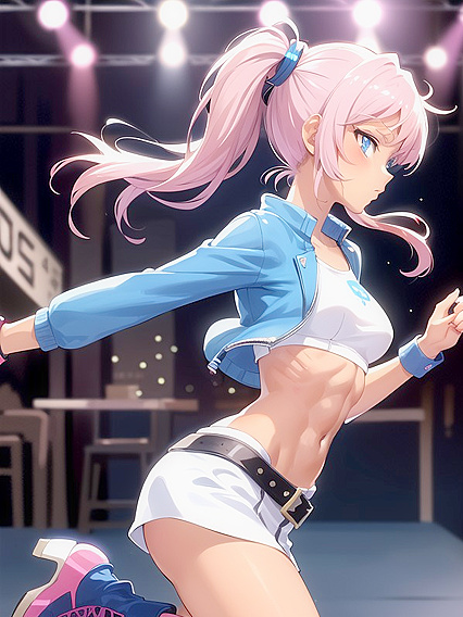 Club Night Fantasies - Side View Action in Safe-for-Work Hentai AI Image