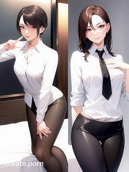 Skinny Teacher Turned Busty Model in naughty Hentai AI Image