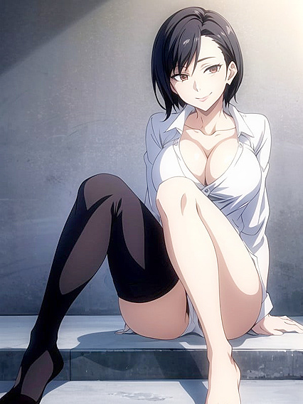 Happy in Loungewear Captured in Seductive Hentai AI Image