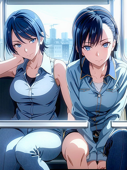 Black-Haired Beauty Wearing Headphones Stares Seductively at You in Hentai Fantasy