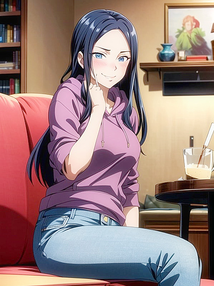 Casual Jeans and Hoodie Outfit Takes Center Stage in Sizzling Hentai AI Image