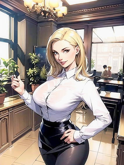 Happy Office Teacher Seduces Her Students in Steamy Hentai AI Image