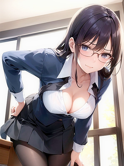Glasses and Pastel Ribbons Add Cute Kink toSTEAMY Hentai AI Image