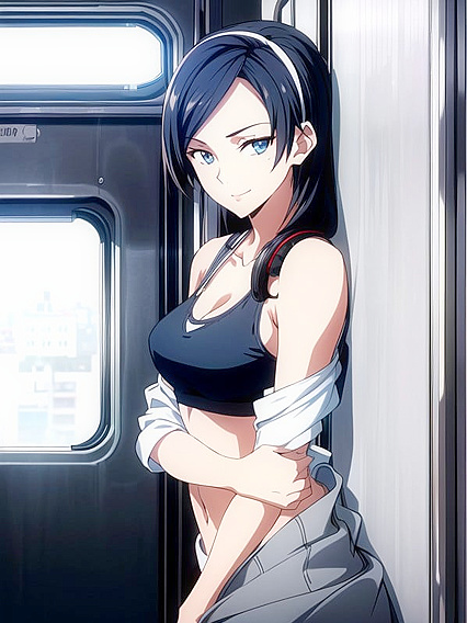 Nighttime Seduction - Girl 18+ With Headphones Stares Intensely at You in Hentai Fantasy