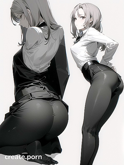 Seductive Young Woman with Small Breasts Teases in Erotic Hentai AI Image