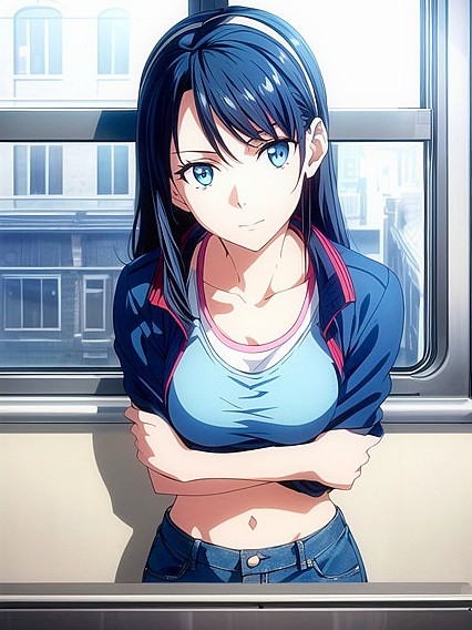 Blue-Haired Babe inSport Bra Exploring Steamy hentai Adventures