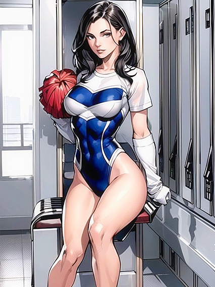 Teen 18+ Cheerleader Turns Up the Heat in SteamyComic Hentai AI Image