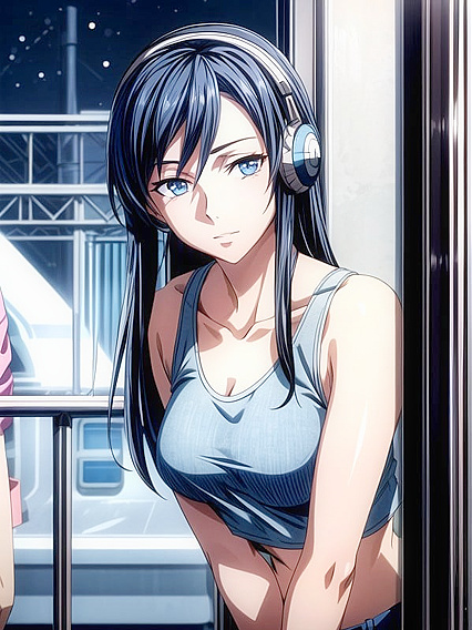 Busty Beauty in Jeans Masturbates Intensely in hentai Hentai AI Image