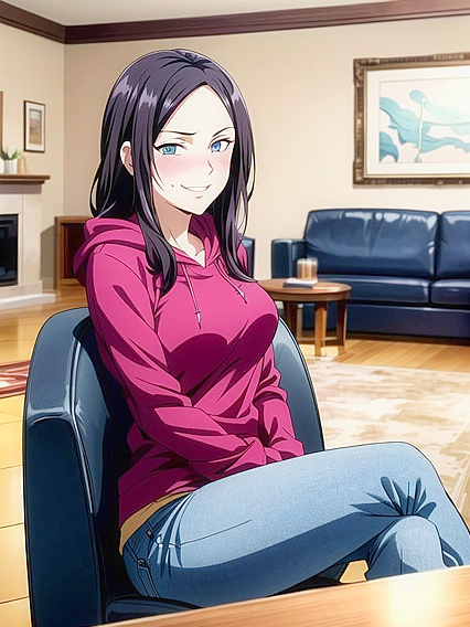 Mischievous Black-Haired Beauty Shows Off Her Busty Charms in hentai Hentai AI Image