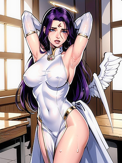 Rounded-Ass Warrior with Dark Brown Skin Dominates in Armor-Filled Hentai AI Image