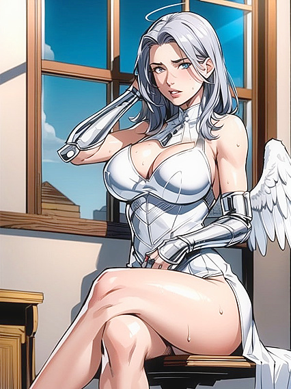 Embarrassed Student in Armor Gloves Takes Pleasure in the Classroom Hentai