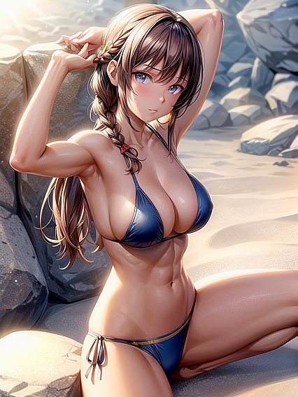 Sunny with Braids Enjoying Blissful Noon Pleasure in Steaming Hentai AI Image