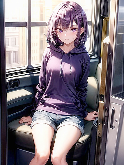 Purple Wallpaper Seduction - Intense Car Hentai AI Image
