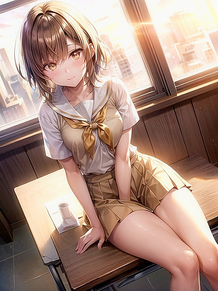 Skinny Brunette Sunny Seduces in Mesmerizing Hentai AI Image