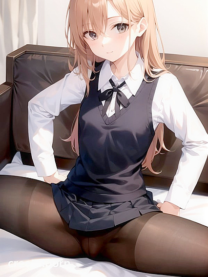 Skinny Girl 18+ with Small Breasts Shows Off Her Flexibility in Hentai AI Image