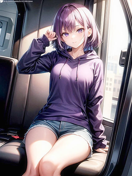 Small Breasts and Hoodie - Intense Stares and Seduction in Hentai Hentai AI Image