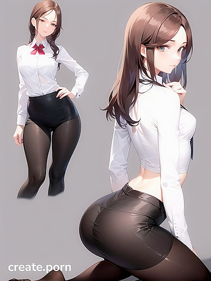 Skinny Girl 18+ with Small Breasts Shows Off Her Tight Ass in Hentai AI Image