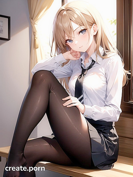 Hot Teacher Displays Her Sexy Feet and Perky Breasts in Naughty Hentai AI Image