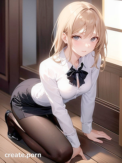 Skinny Teacher with Small Breasts in Seductive Hentai AI Image