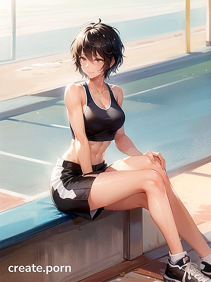 Sporty Babe with Light Brown Skin Seduces at the Baseball Stadium in Horny Hentai AI Image