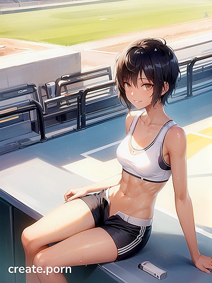 Teen 18+ in Cotton Shorts Spreads Her Legs for Seductive Hentai AI Image