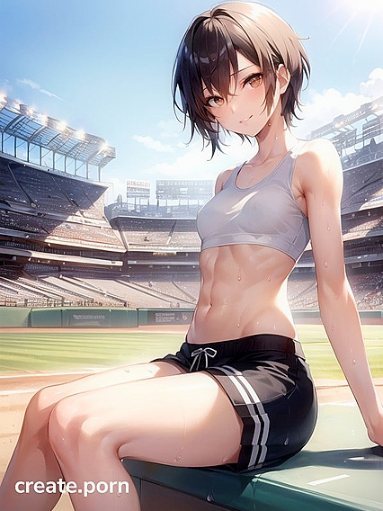 Person with Light Brown Skin Seductively Presents Their Feet in Hentai AI Image