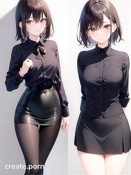 Skinny Girl 18+ Shows Off Her Nape and Small Breasts in Sexy Hentai AI Image